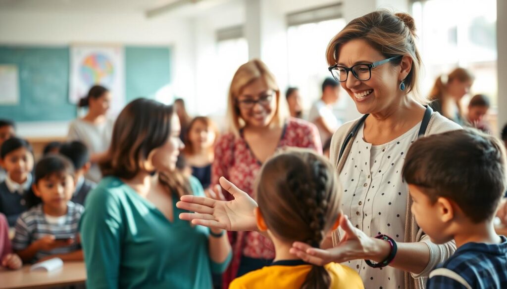 Engagierte Lehrer im Klassenzimmer Engagierte Lehrer im Klassenzimmer